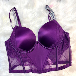 Victoria's Secret Very Sexy Purple Push Up Bra New With Tags Size 36B Rhinestone